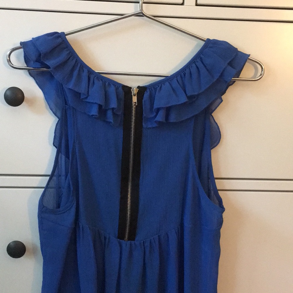 Sheer Blue Ruffle Top - Picture 3 of 3